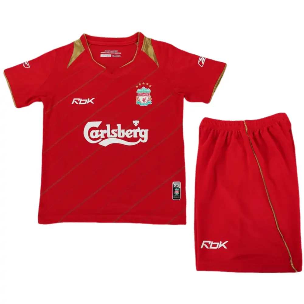 2005-06 Liverpool Home Retro Children's Jersey Set - Fans Edition