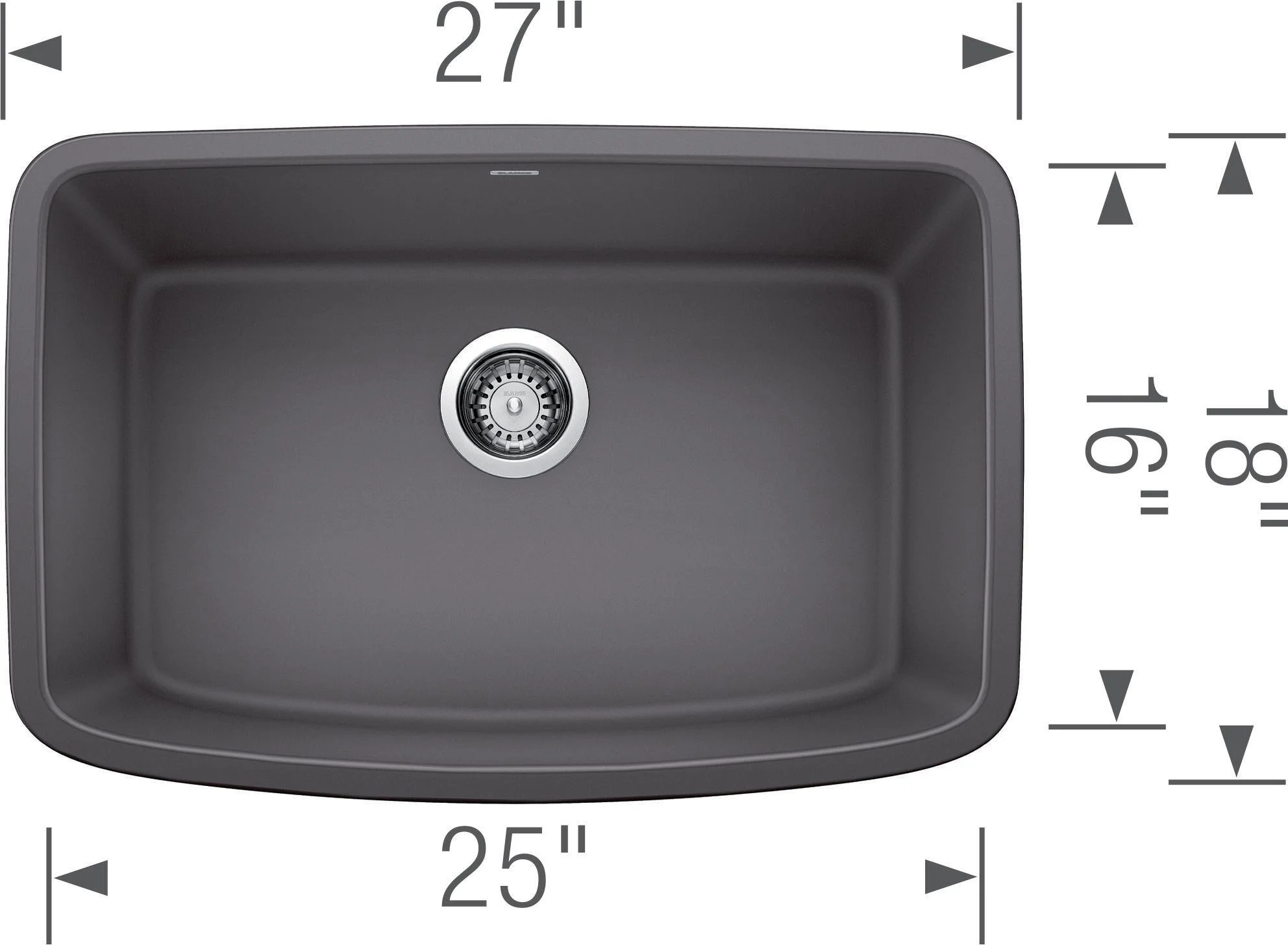 Blanco 443090 27 in. Valea Silgranti Single Bowl Undermount Kitchen Sink - Soft White