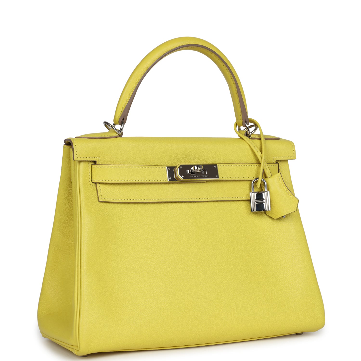 Kelly Retourne 28 Lime Evercolor Palladium Hardware