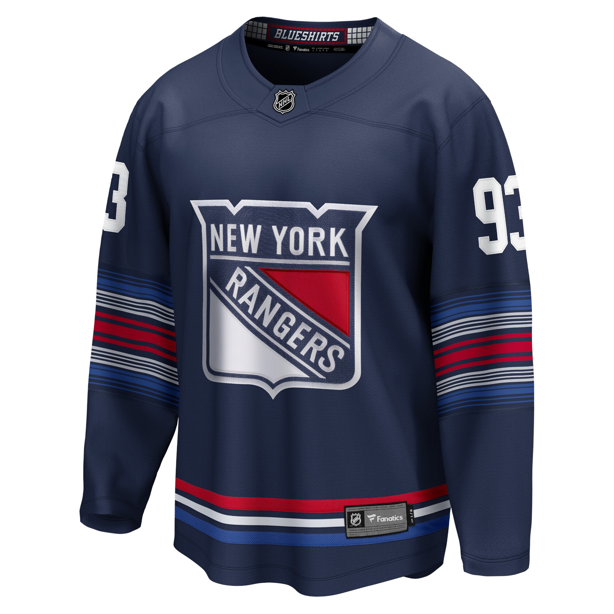 Mika Zibanejad New York Rangers Fanatics Alternate Premier Breakaway   Jersey – Navy
