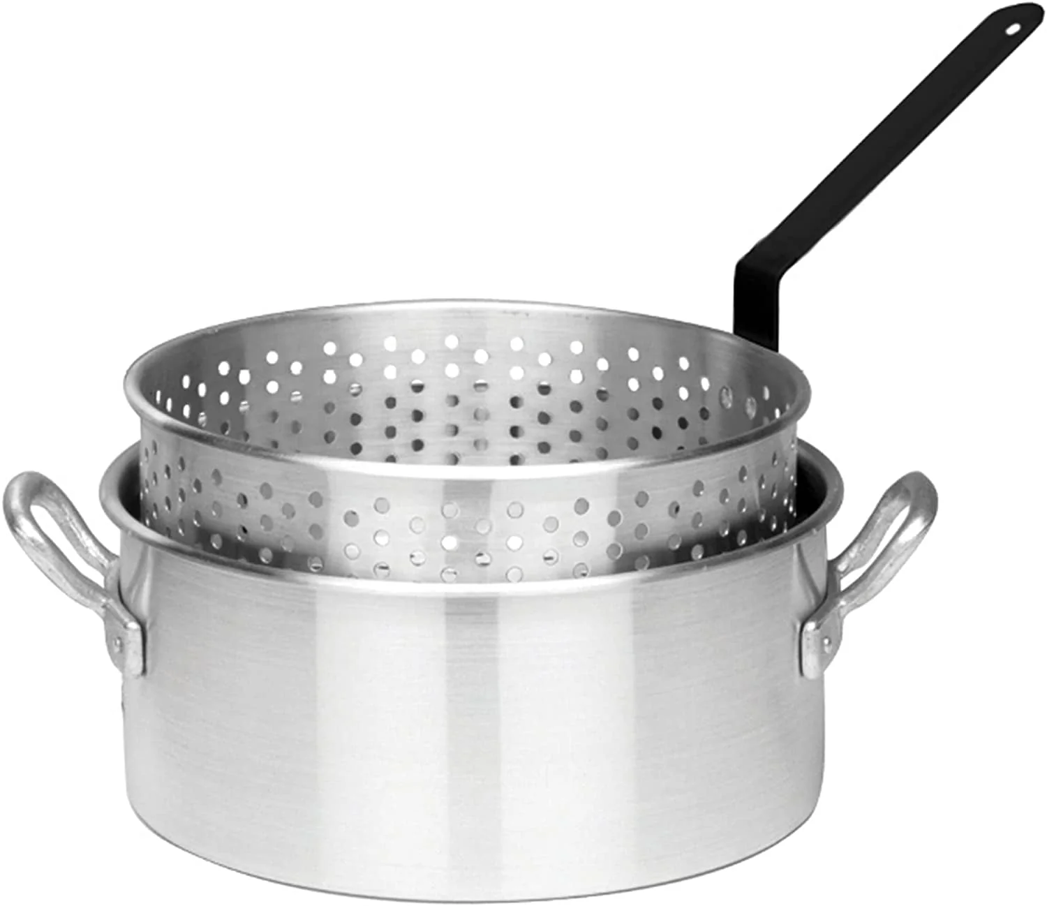 Bayou Classic B135 Sportsman's Choice Aluminum Fish Cooker Perfect To Fry Fish Shrimp Chicken Hushpuppies and Fries Includes 10-qt Aluminum Fry Pot and Basket 21-in Tall Cooker 5-in Fry Temperature Gauge