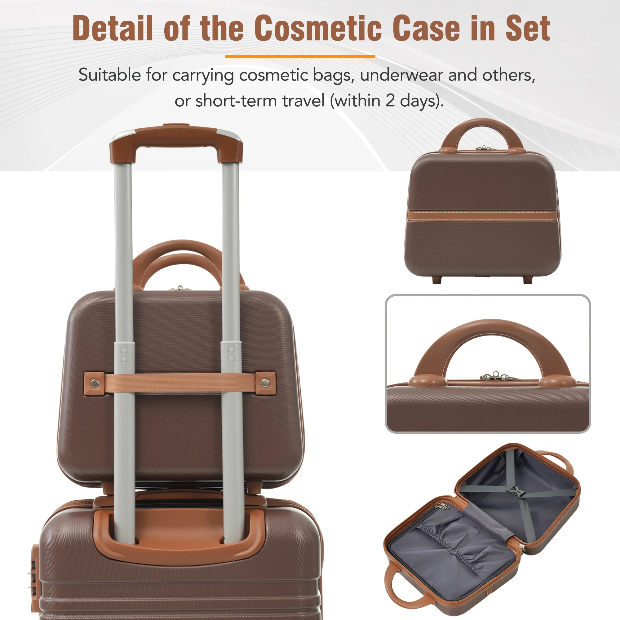 EUROCO 4-Piece Luggage Sets,Hardside Expandable Carry On Suitcase with TSA Lock,Cosmetic Case and Double Spinner Wheels,Lightweight Travel Luggage(20