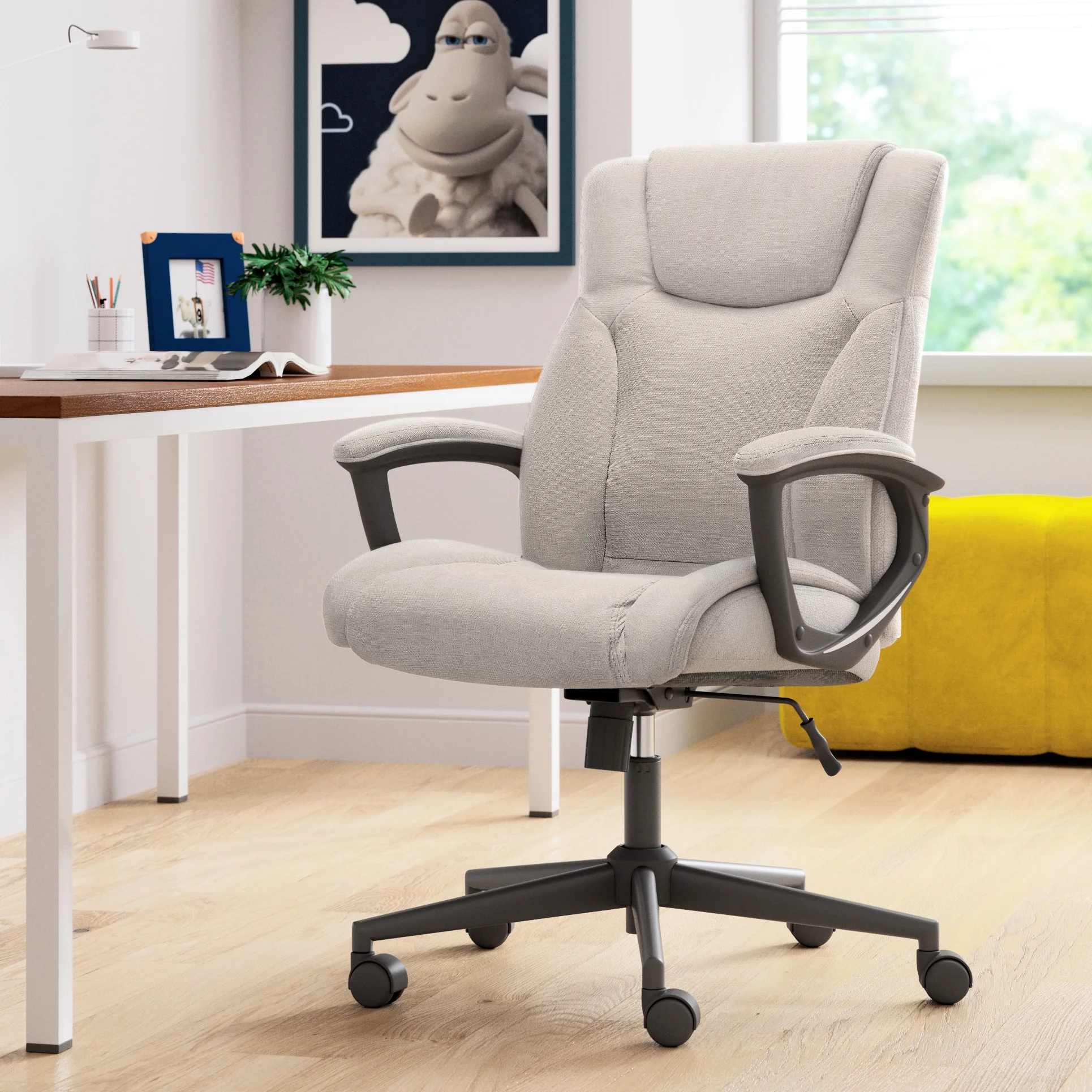 Serta Connor Office Chair Light Gray Microfiber