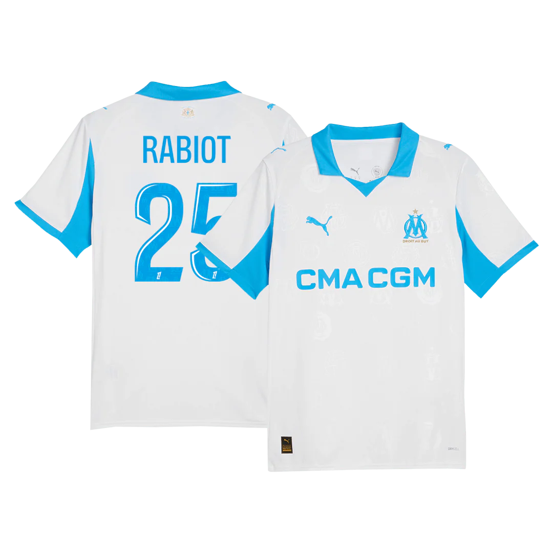 RABIOT #25 Marseille Home Soccer Jersey 2025/26