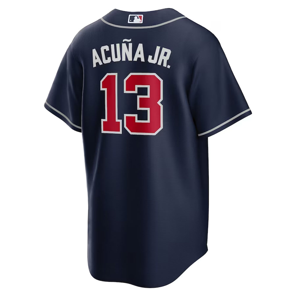 Youth Atlanta Braves Ronald Acuna Cool Base Replica Jersey Navy