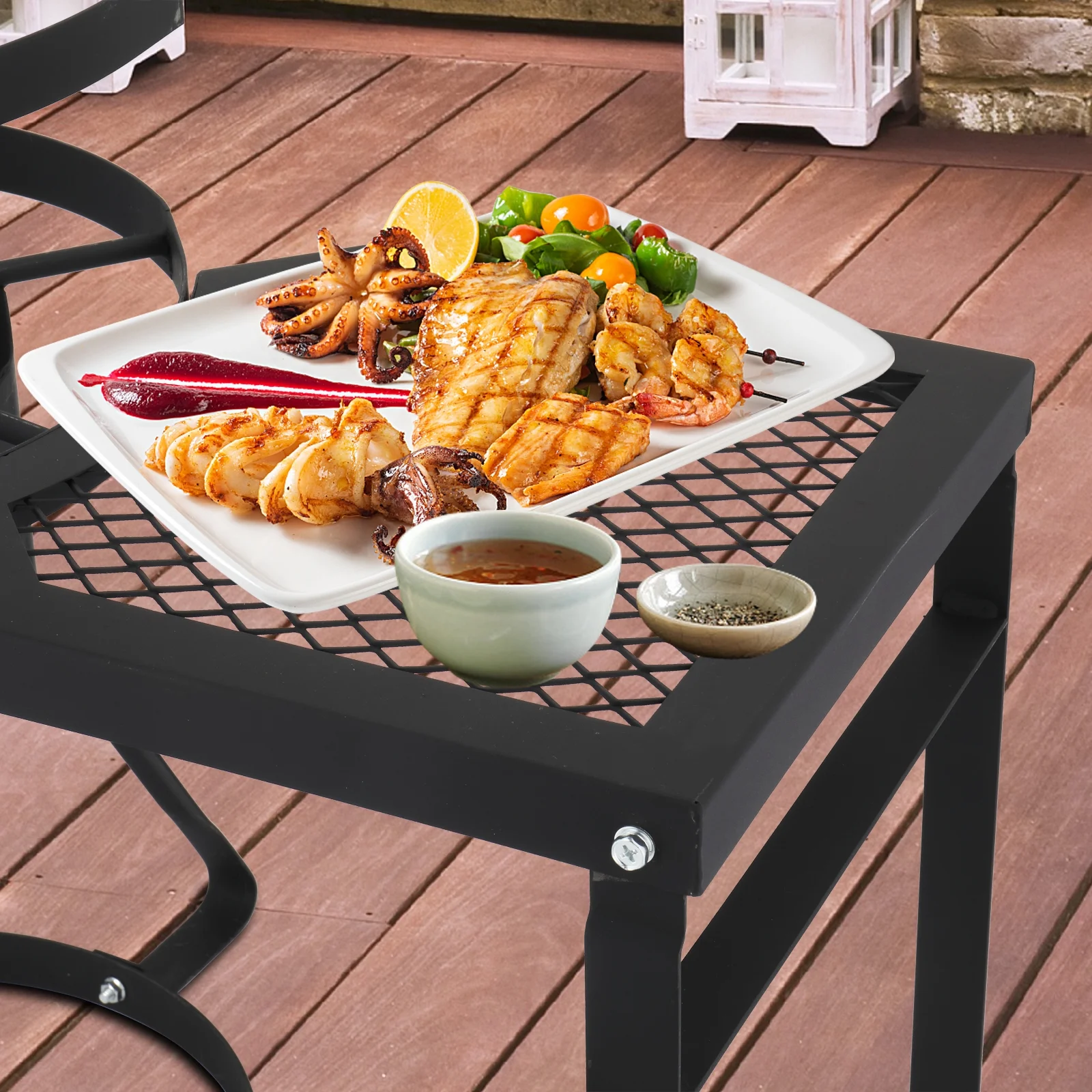 Ktaxon Propane Outdoor Fryer Kit Aluminum Frying/Boiling Turkey Fryer Pot 30QT 4 Piece Set with Side Table