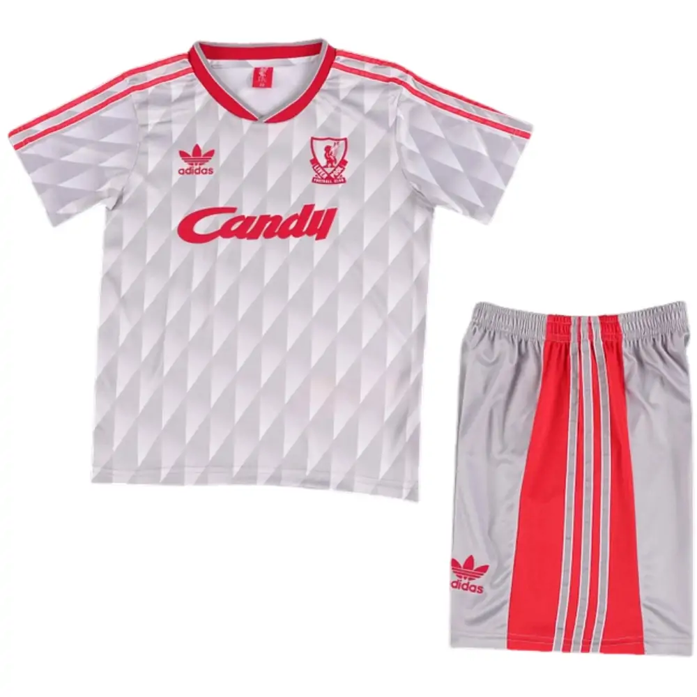 1989-91 Liverpool Away Retro Children's Jersey Set - Fans Edition