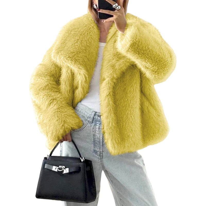 Women's Faux Fur Coat Winter Warm Fluffy Fur Jacket