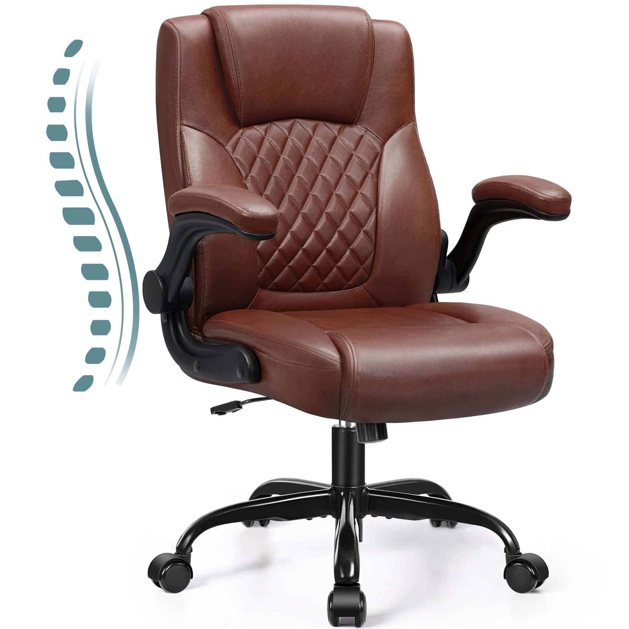COOLHUT Leather Office Chair, Big and Tall Office Chair 400LBS Wide Seat Ergonomic Computer Desk Chair High Back Executive Leather Chair Adjustable Task Chair Lumbar Back with 8-Year Warranty, Black