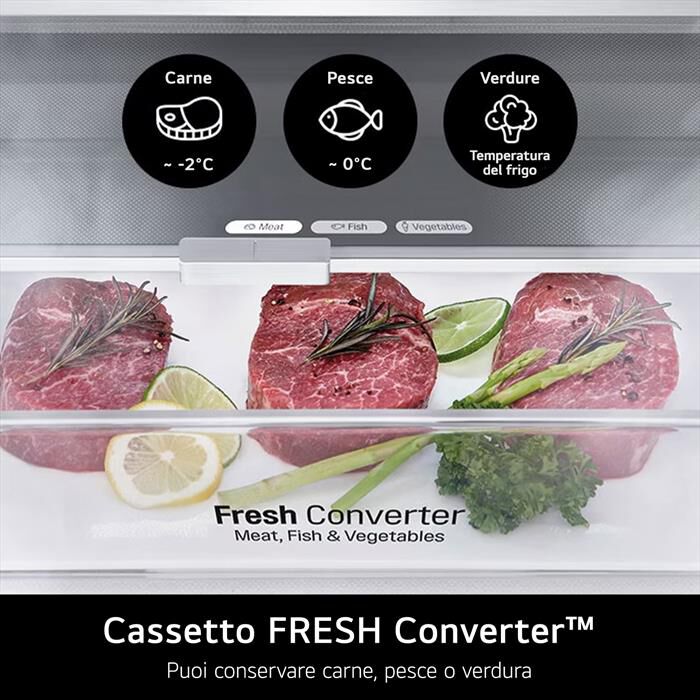 LG - Frigorifero combinato GBV5240DPY Classe D 387L-Argento