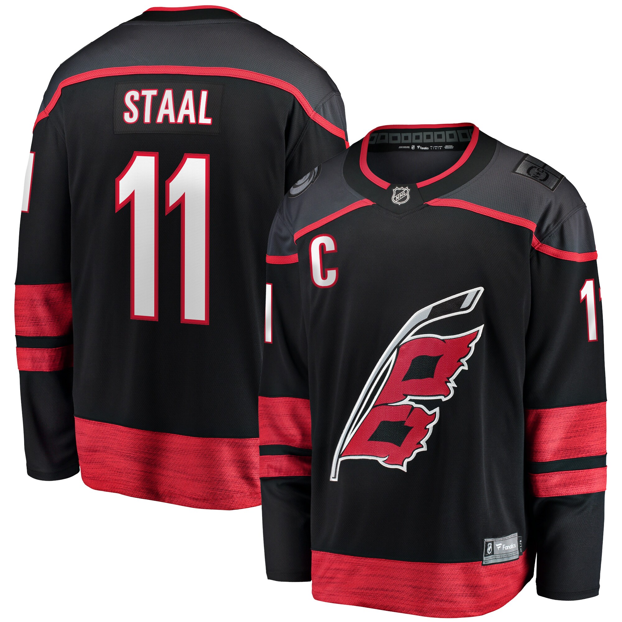 Jordan Staal Carolina Hurricanes Fanatics Home Captain Patch Breakaway   Jersey – Black