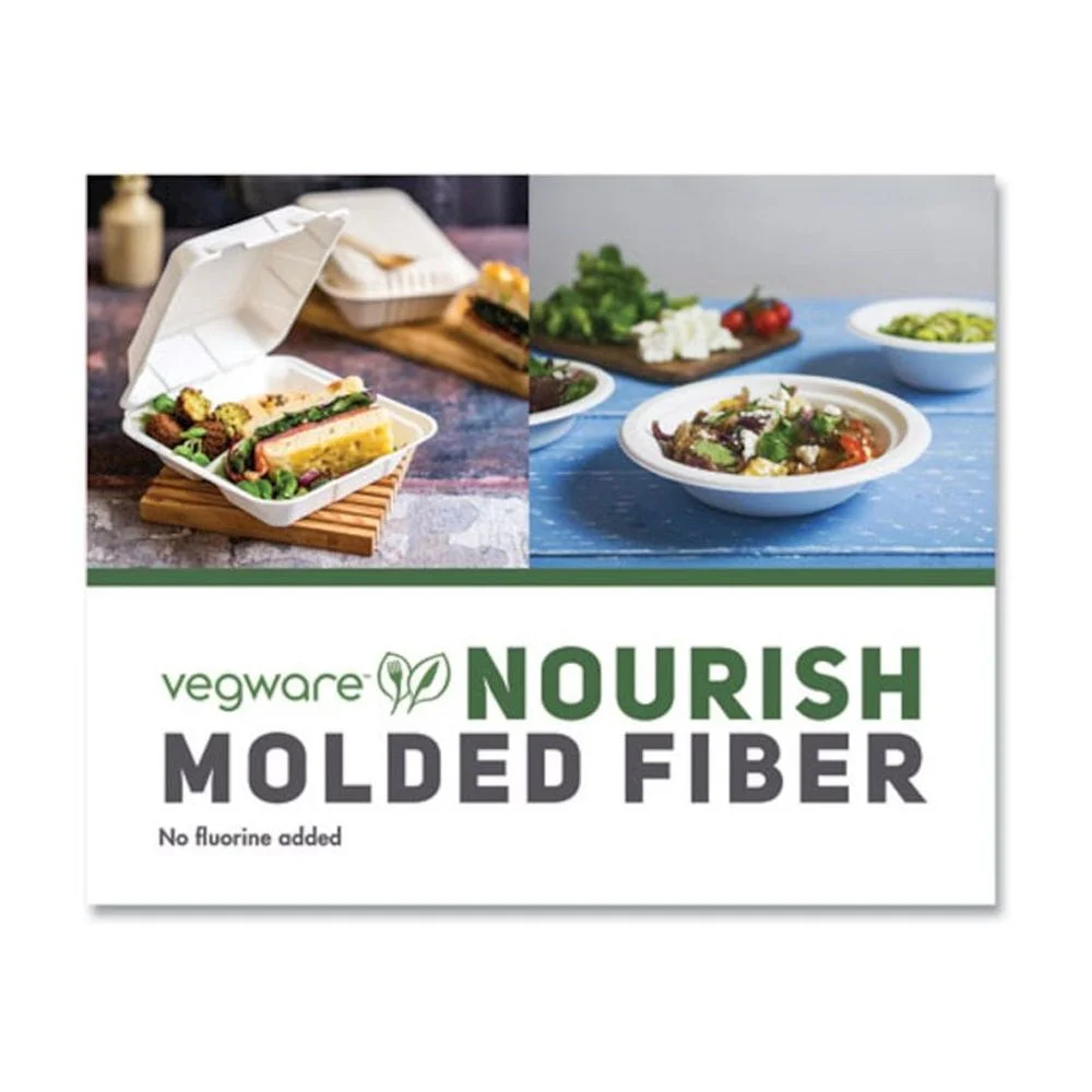 Vegware Nourish Molded Fiber Tableware, Compostable, Bowl, Sugarcane, 12 oz, White, 1,000/Carton