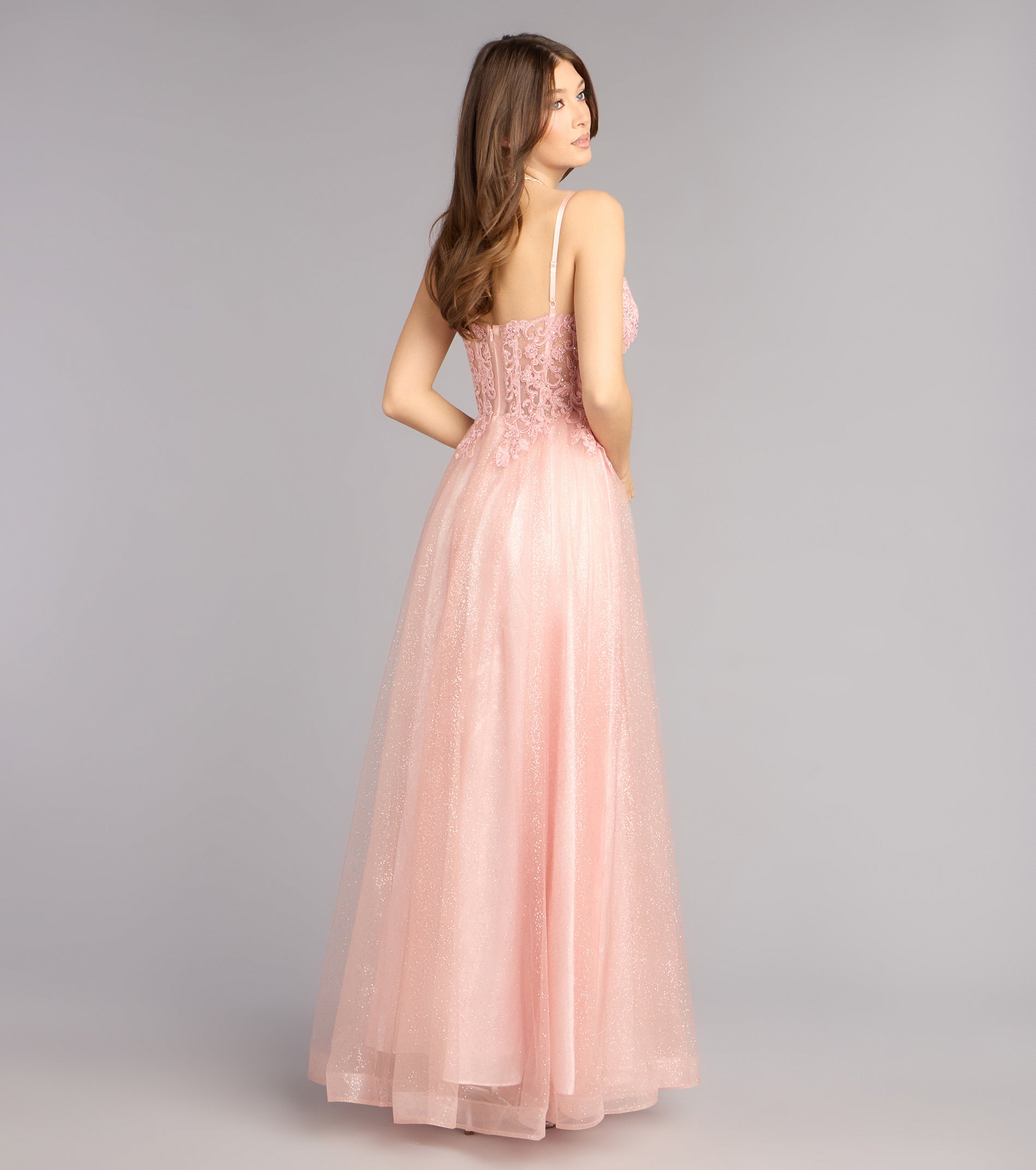 Glitter Corset A-Line Ball Gown