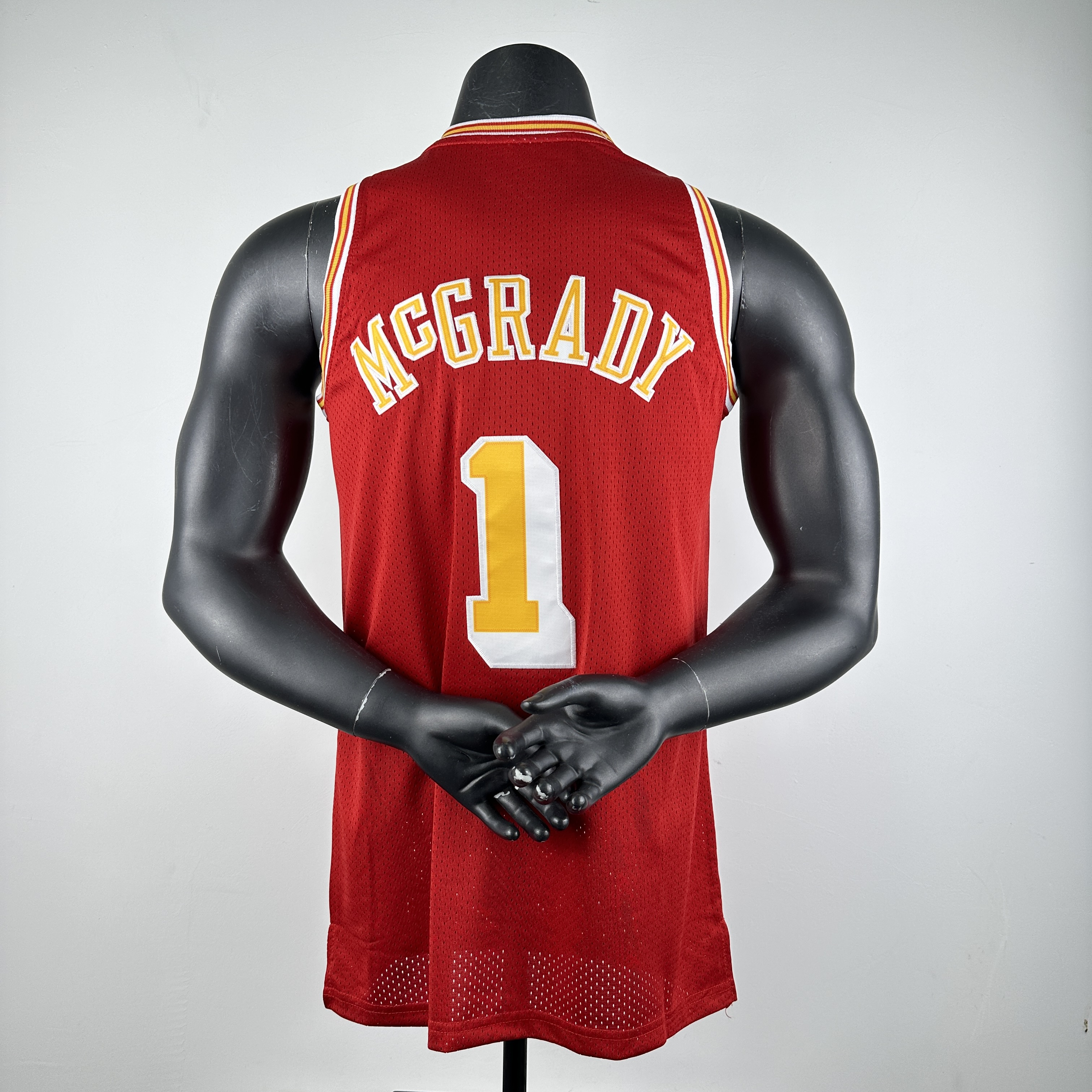 Embroidered MN Retro Jersey Rockets 04/05 Season Red No. 1 Tracy McGrady