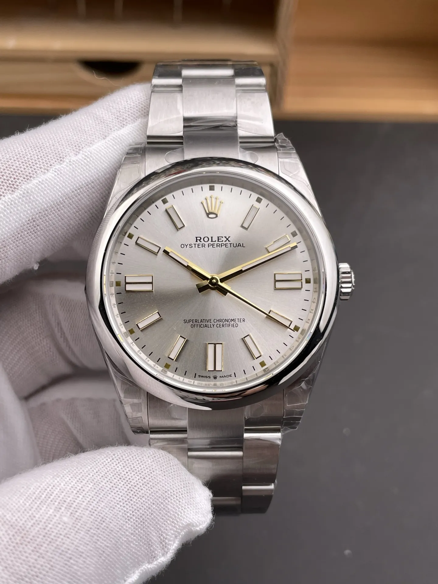 Rolex Oyster Perpetual Silver 41mm