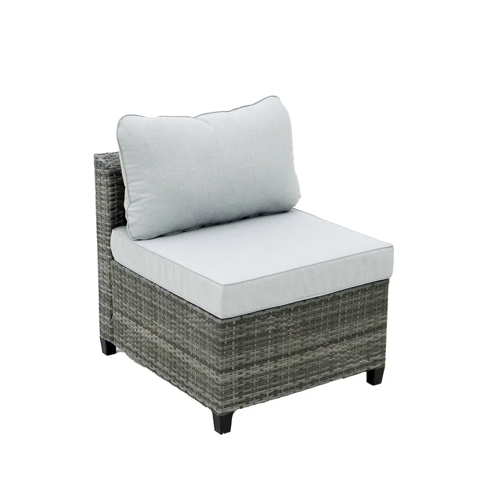 Deko Living 8 Piece Gray Outdoor Sectional Wicker Sofa Chairs and Tables