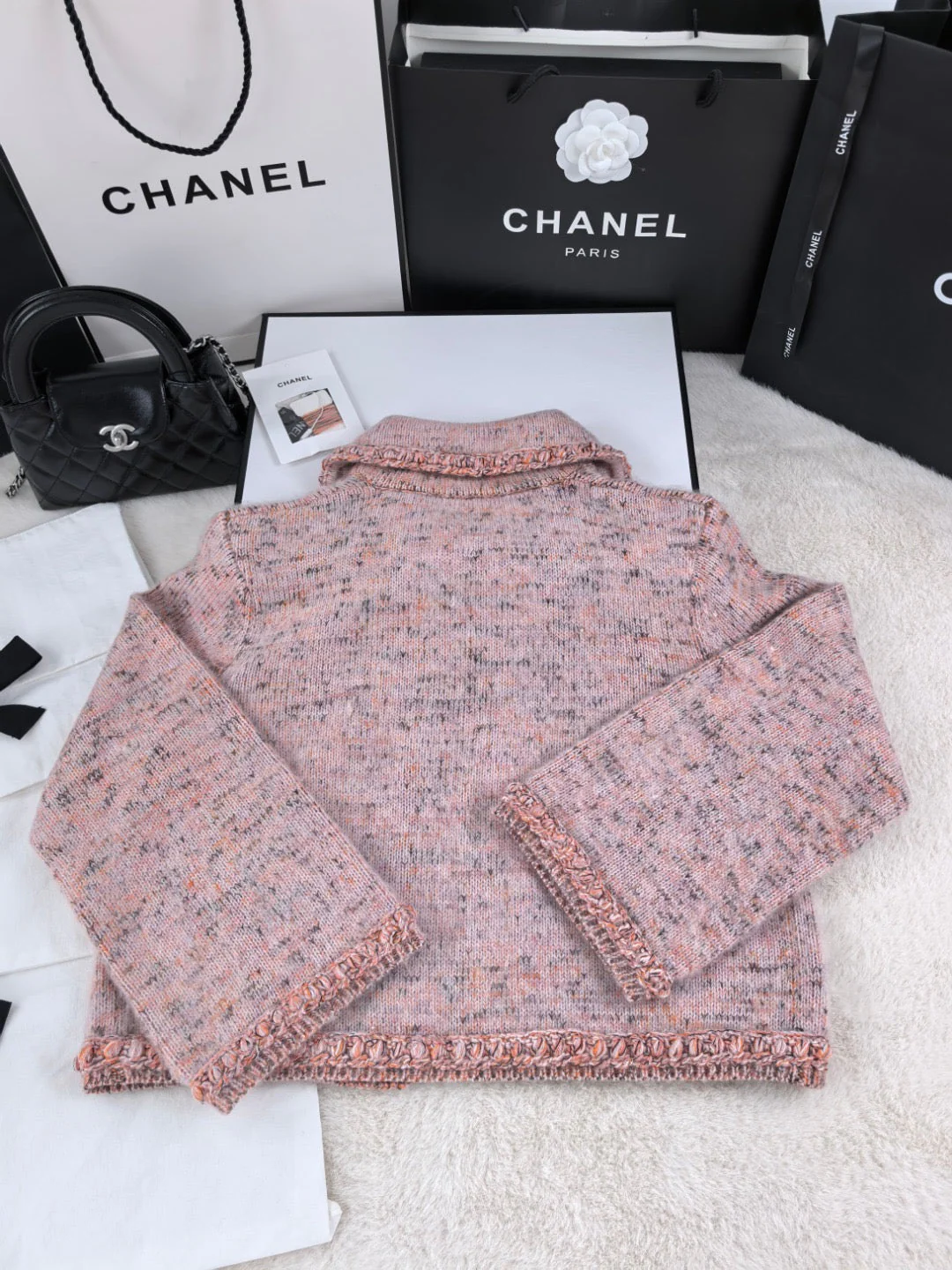 Taro-colored cardigan jacket