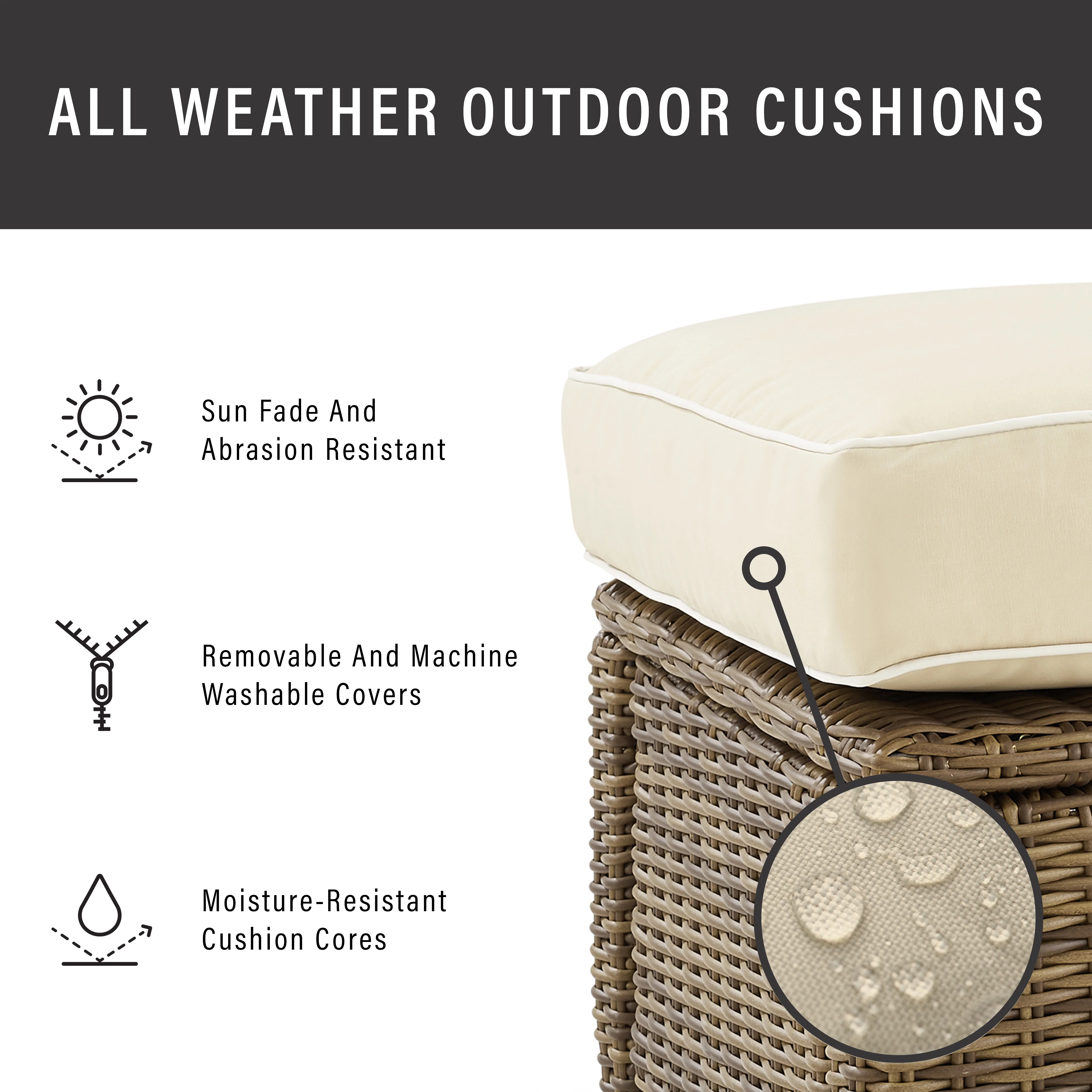 Crosley Brands Bradenton 2Pc Outdoor Wicker Chair Set Sand/Weathered Brown - 2 Arm Chairs
