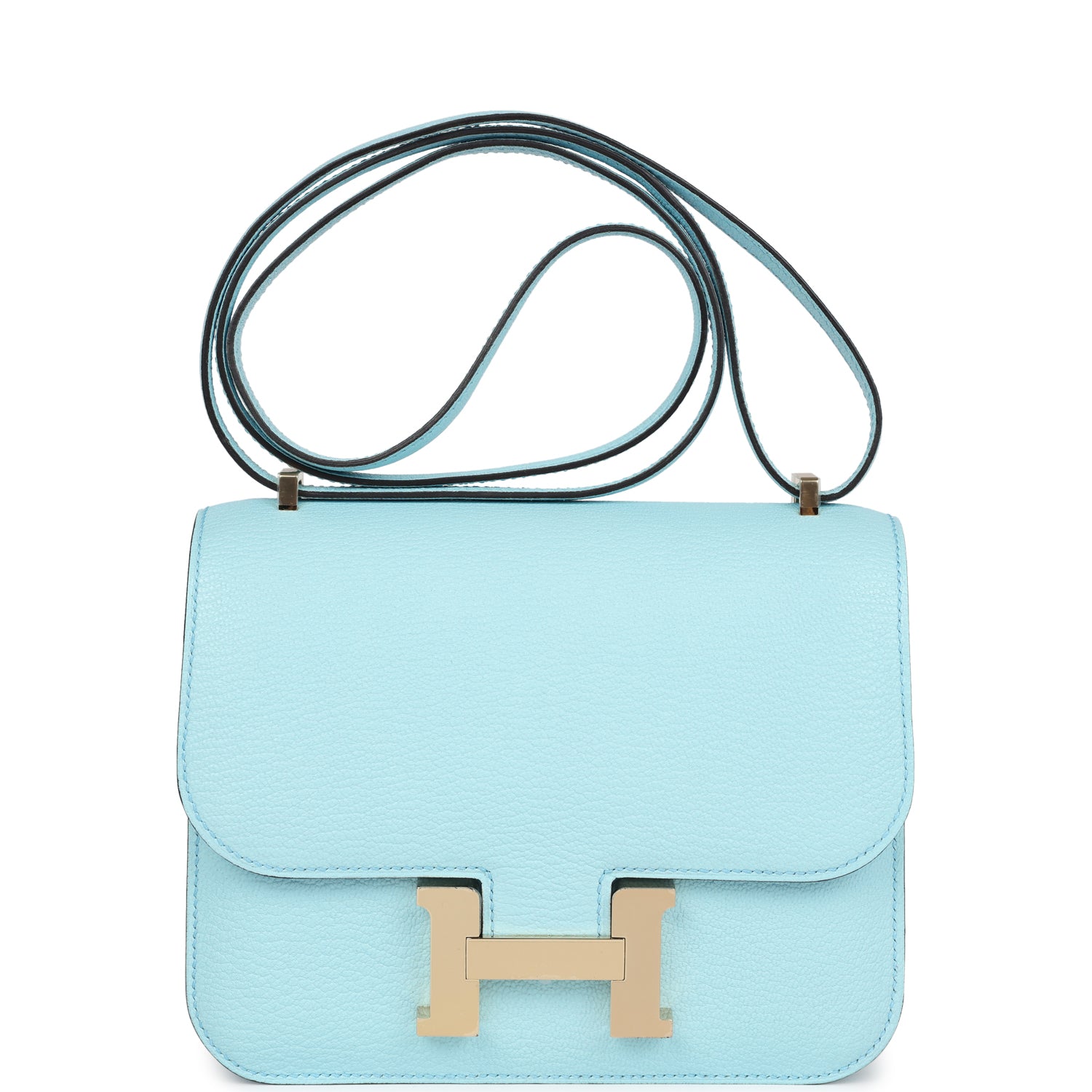Constance 18 Bleu Zephyr Chevre Permabrass Hardware