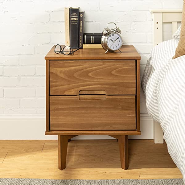 Walker Edison Mid Century Modern Grooved Handle Wood Dresser Bedroom Storage Drawer Organizer Closet Hallway. 6 Drawer. Caramel Caramel 1 pack 6 Drawer