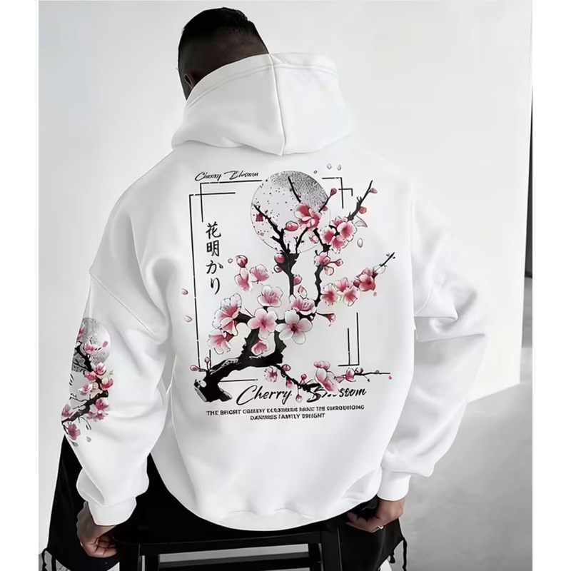 Men's Fleece Japanese Graphic Hoodies