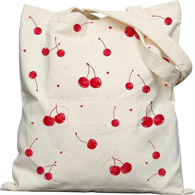 CANVORY Canvas Tote Bag with Aesthetic Prints