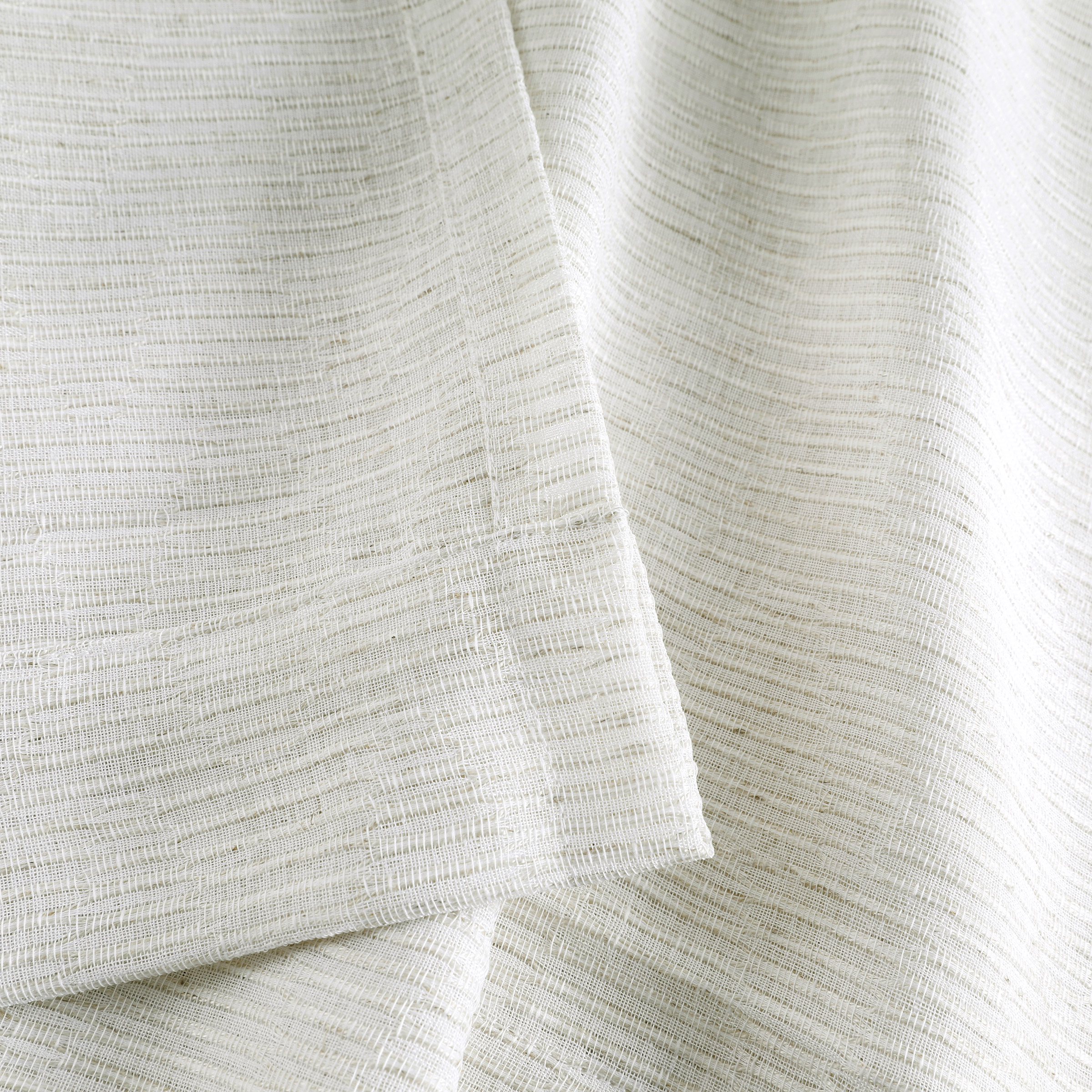 Sheer Linen Blend Curtains, Set of 4 Panels