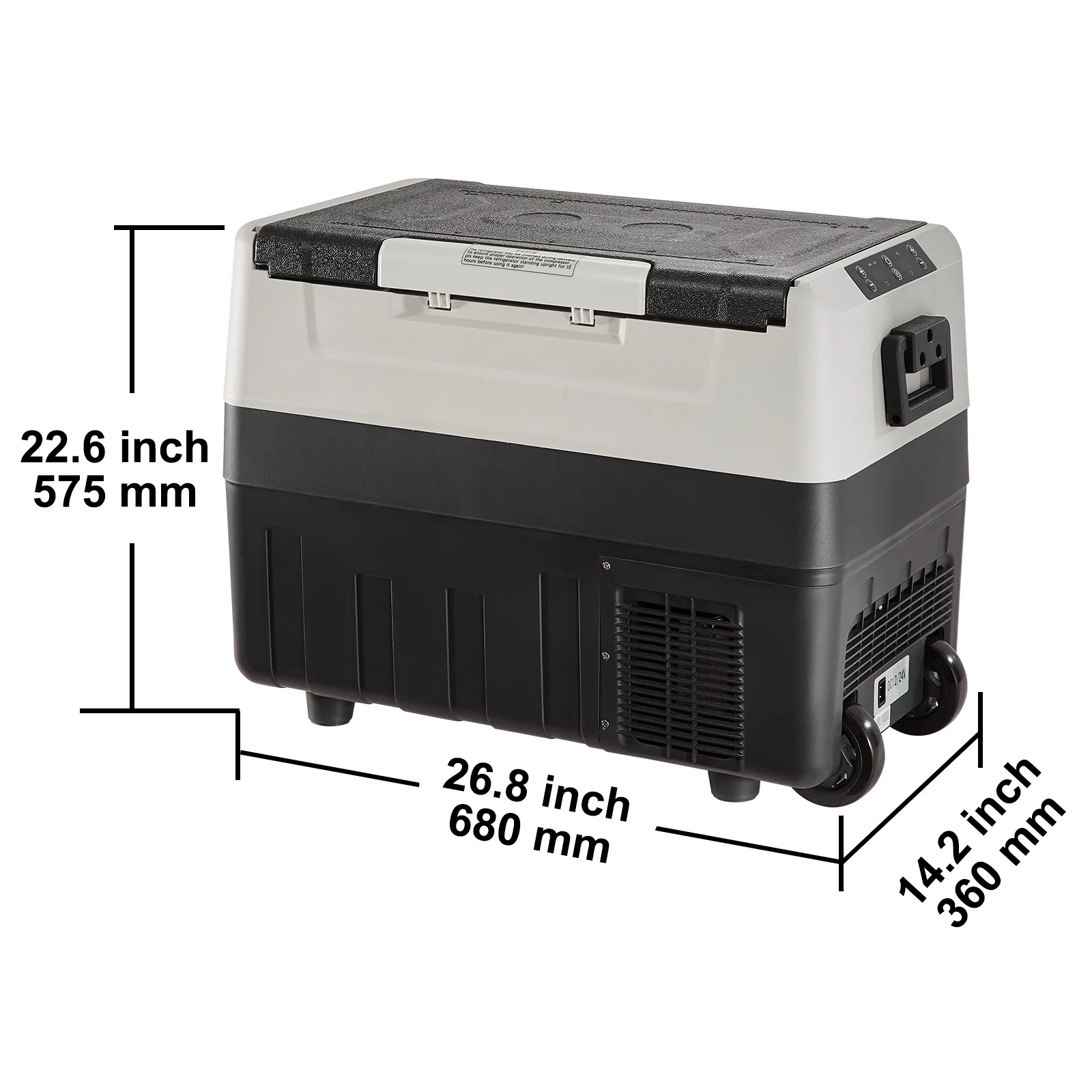 BENTISM Car Refrigerator 58Qt, 12v Portable Freezer with  Dual Zone, 12/24V DC & 110-240V AC Electric Cooler with -4a??-50a?? Cooling Range, for Car Truck Vehicle RV Boat