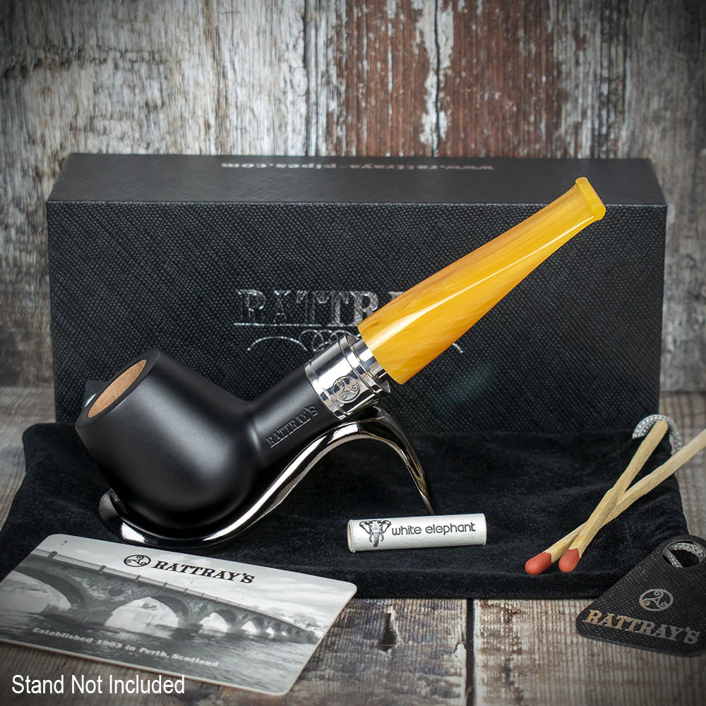 Rattrays Monarch Black 9mm Briar Smoking Pipe - Shape 18