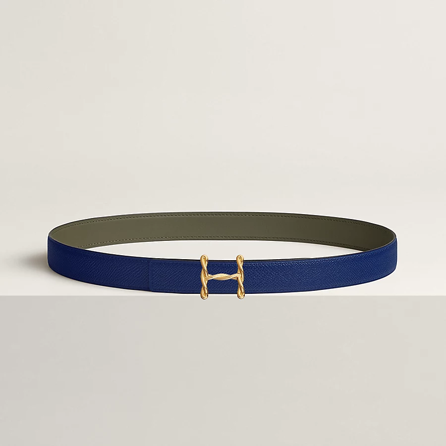 H Torsade belt buckle & Reversible leather strap 24 mm