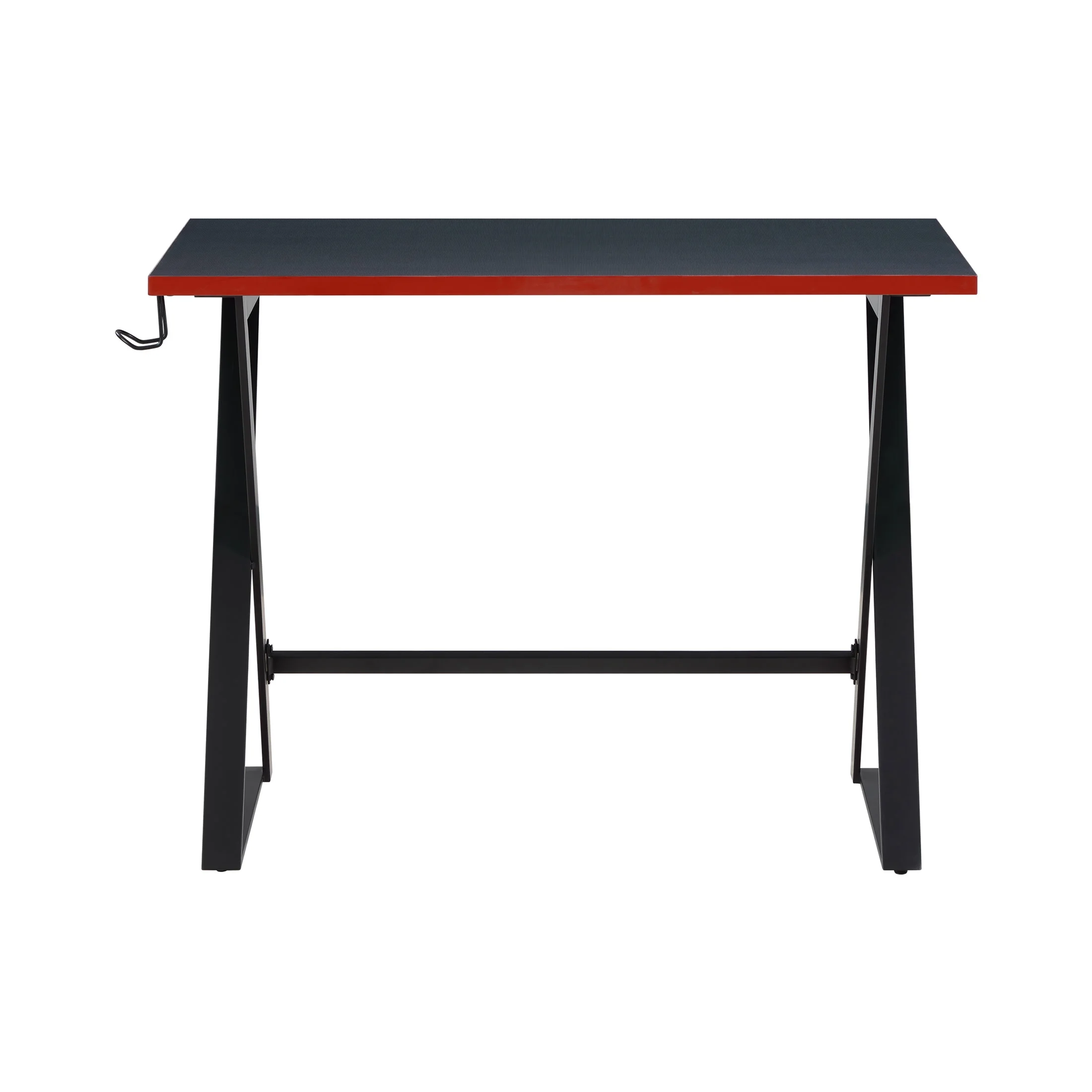 Gamer Gear Jr. Gaming Desk with LED Lighting, Teens and Kids, Red and Black