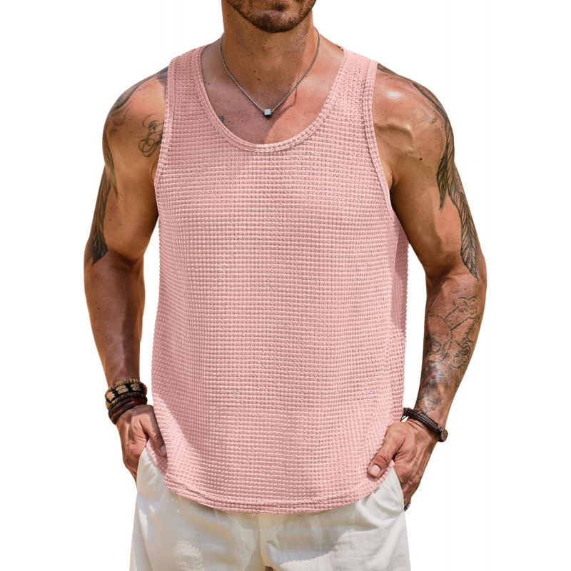 Men's Hollow Out Tank Top Vacation Summer See