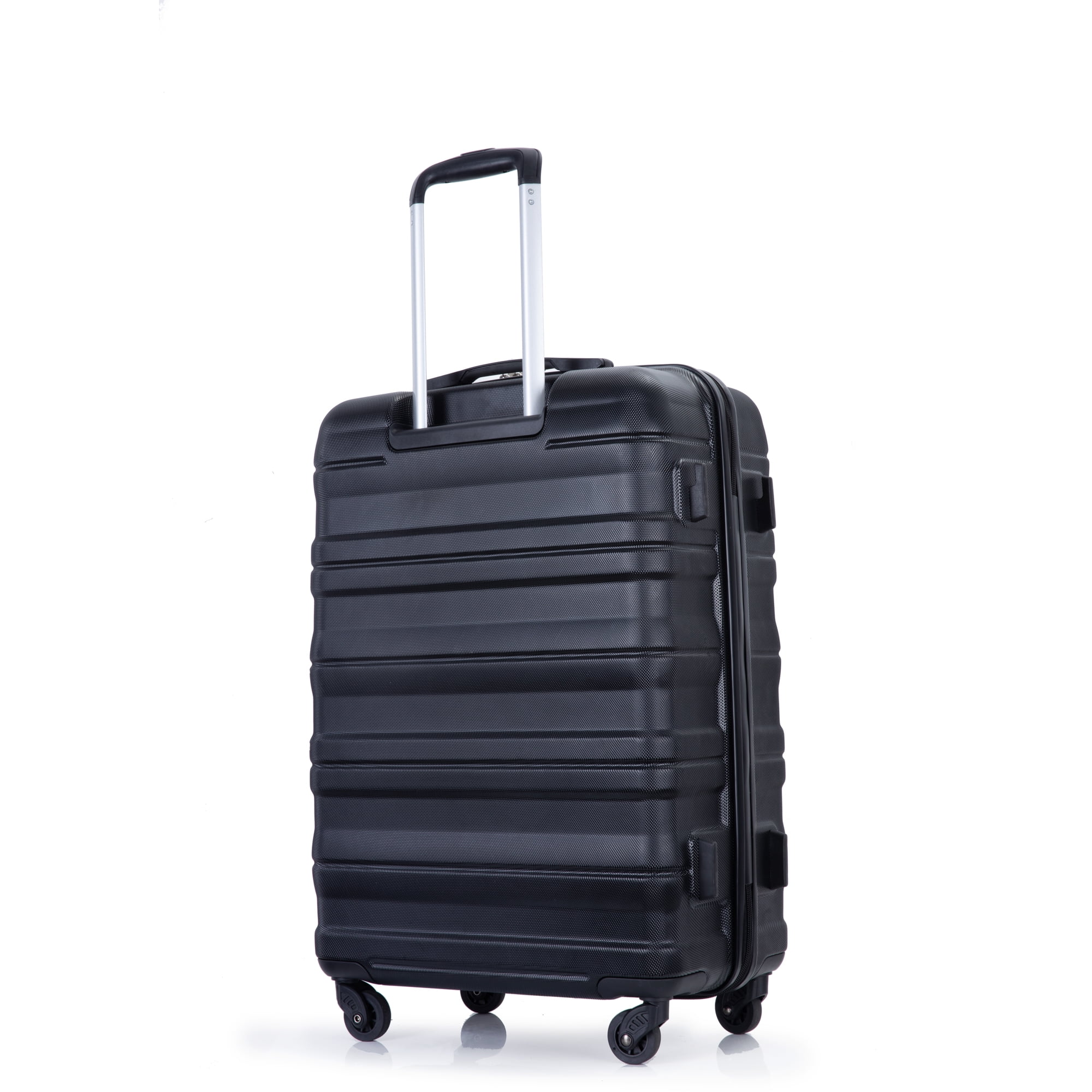 PAPROOS Hardside Luggage Set, 3 Piece 21in 25in 29in Carry on Suitcases Set with 2 Hooks and TSA Lock, Modern Lightweight Luggage Set, Hardshell Expandable Suitcase Set for Family Travel, Black