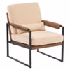 Ktaxon Accent Chair Lounge Armchair Modern PU Leather Upholstered Single Sofa with Black Coated Metal Frame Black
