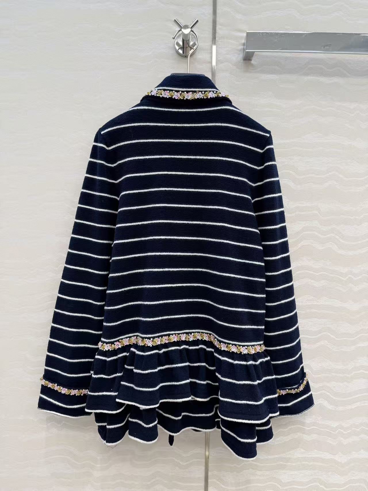 Blue striped knit set