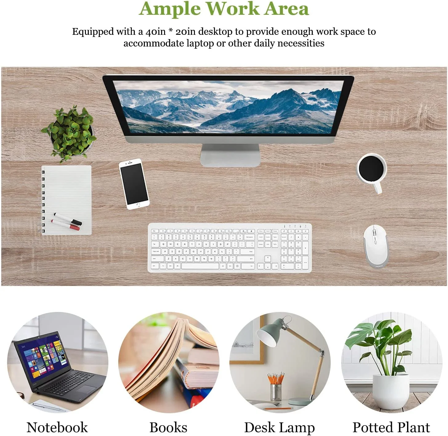 32/39/47 inch Computer Desk Study Writing Table, Adjustable feet, Modern Furniture for Home Office (1, Brown, 32 inch)