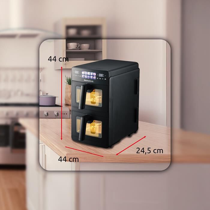 MELCHIONI FAMILY - Friggitrice ad Aria 10L 2600W GIULIA-Nero / Pastica