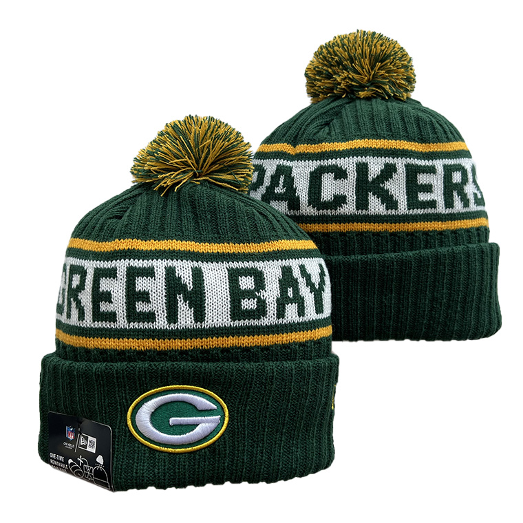 Men's  Green Bay Packers Repeat Cuffed Knit Hat with Pom