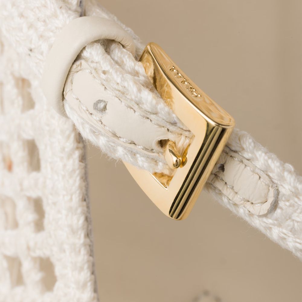 Prada Crochet Buckle Pumps Beige 35mm
