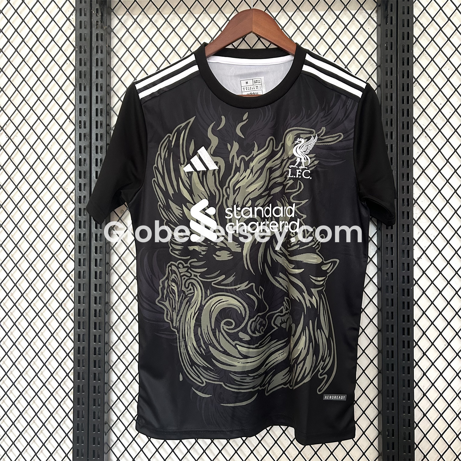 Liver.pool 25-26 Gray Green Liver.pool Bird Black Jersey - Fans Version
