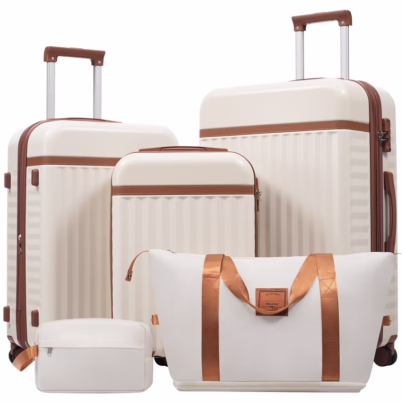 Front Opening Luggage Set 3 Piece, Hardside Carry on Suitcase with USB Port, Expandable Luggage with Handle Bag Spinner Wheels TSA Lock