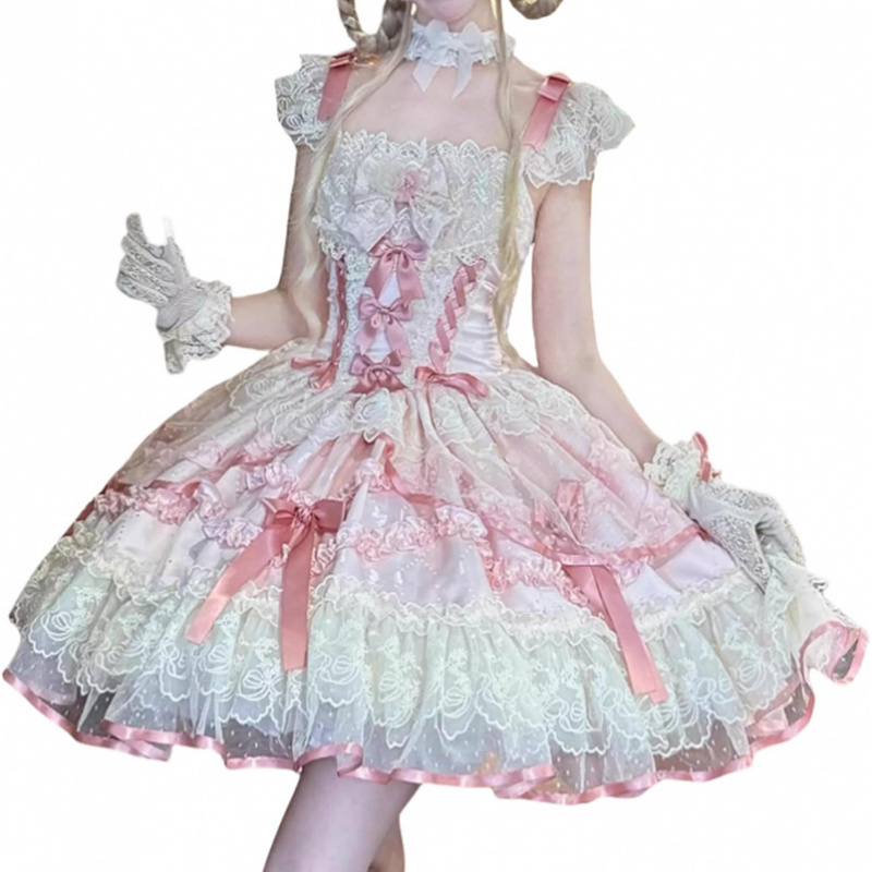 Teens Sleeveless Lolita Dress Japanese Style Sweet Bows
