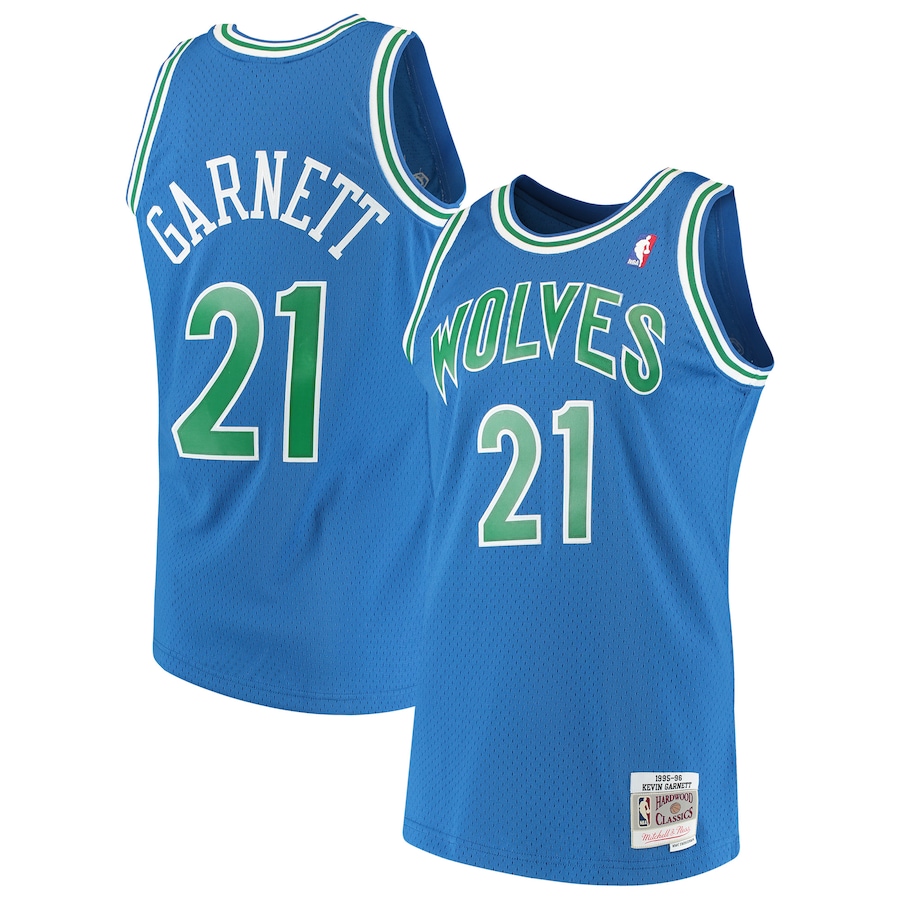 Men's Minnesota Timberwolves Kevin Garnett Mitchell & Ness Blue 1995/96 Hardwood Classics Swingman Jersey