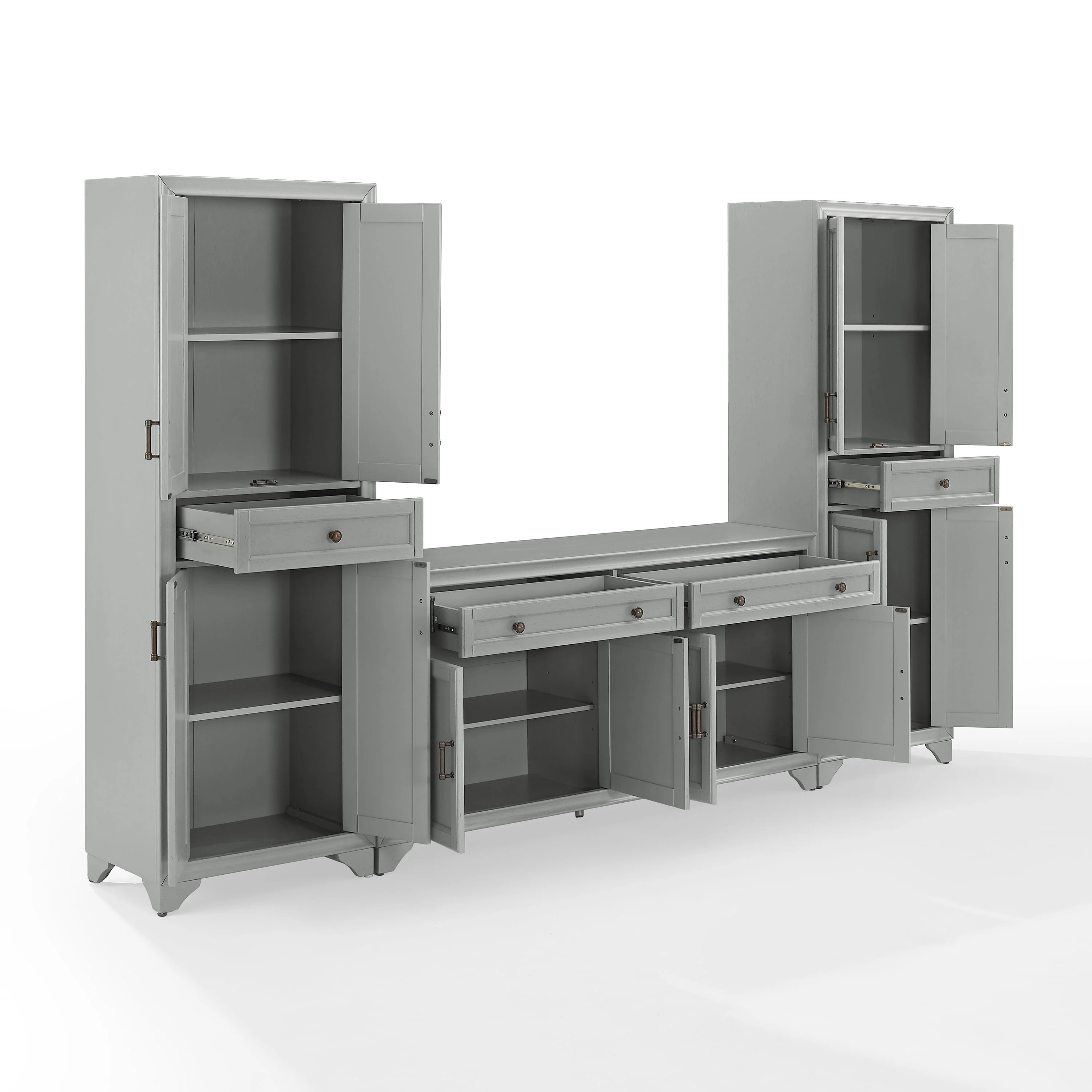 Crosley Tara 3 Piece Sideboard And Pantry Set
