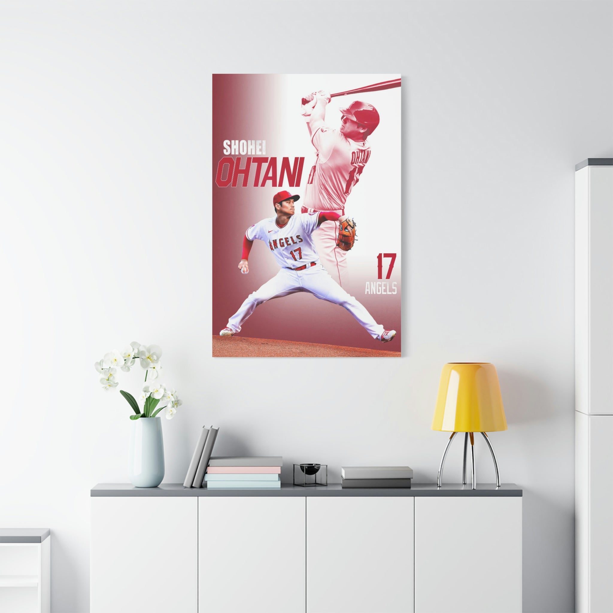 Shohei Ohtani Los Angeles Angels Two-Way Superstar Premium Wall Art Canvas Wrap