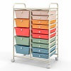 Costway 15 Drawer Rolling Storage Cart Tools Scrapbook Paper Office School Organizer Colorful