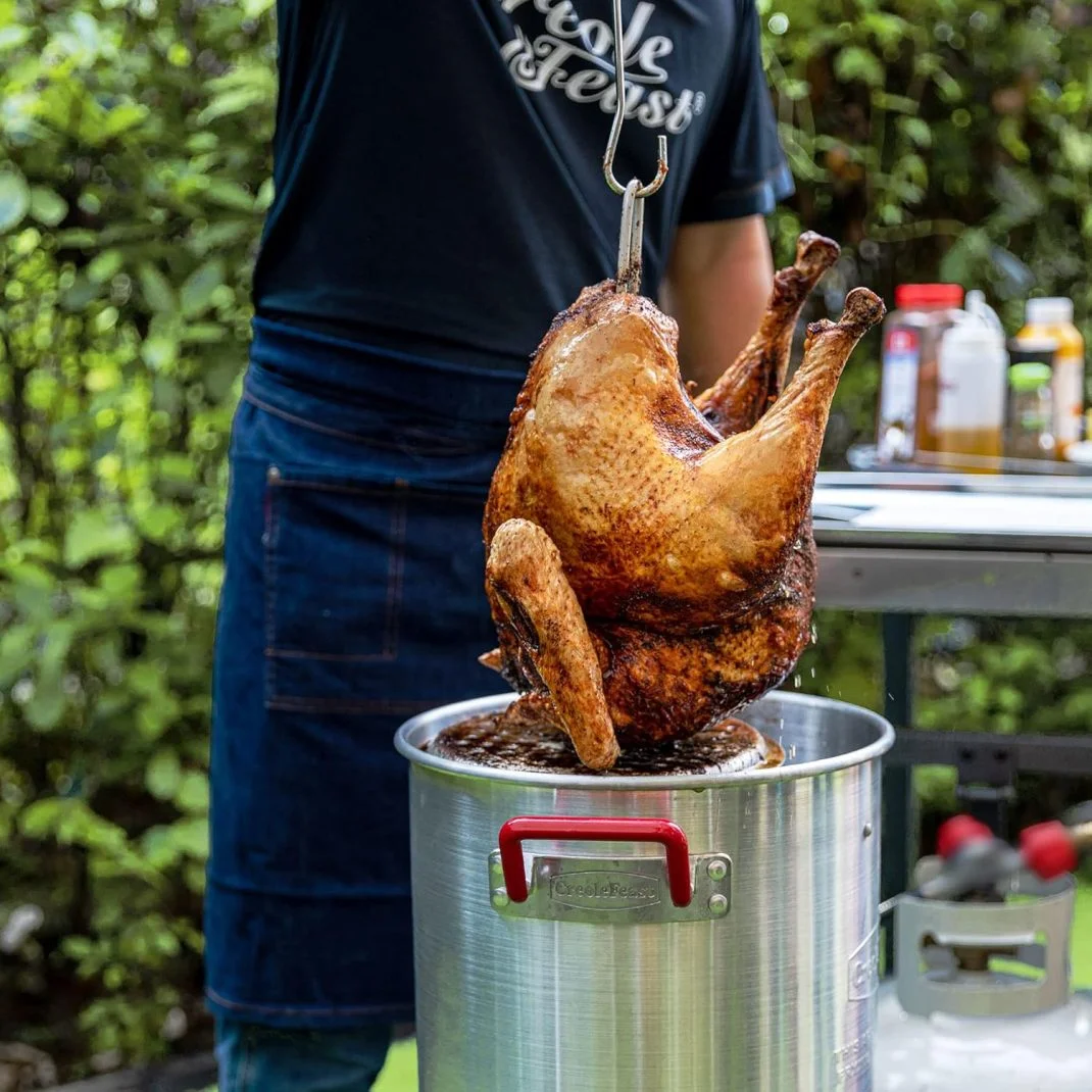 ZZJP Aluminum 30 Qt. Turkey Fryer Pot Set, 50,000 BTU Propane Turkey Fryer Burner for Outdoor Cooking, TFS3000L