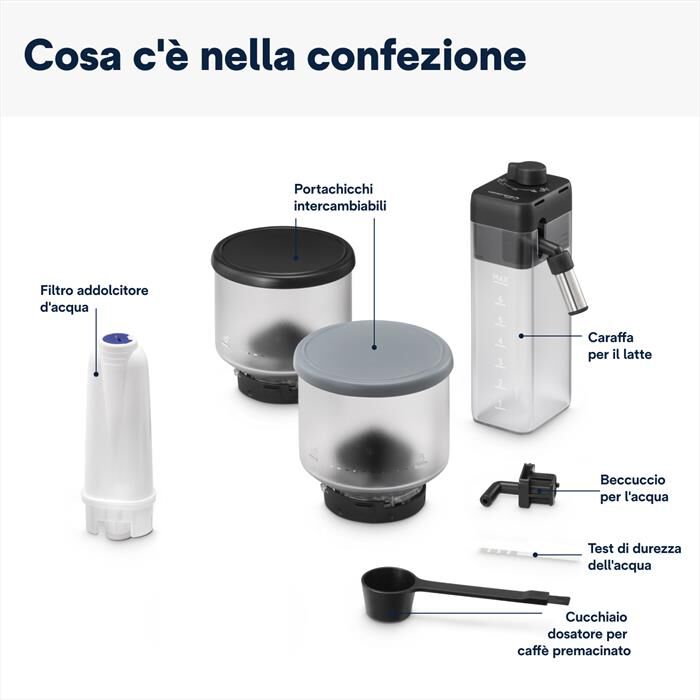 DE LONGHI - Macchina da caffè automatica RIVELIA EXAM440.55.G-Grigio (pebble grey)