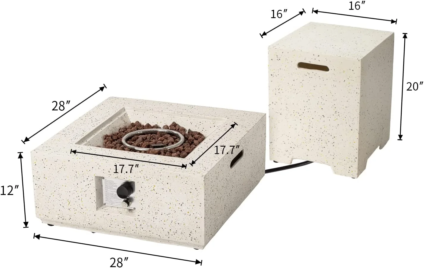 COSIEST 40,000 BTU Outdoor Camping Bonfire 28-inch Round Propane Fire Pit Table Set with Stainless steel