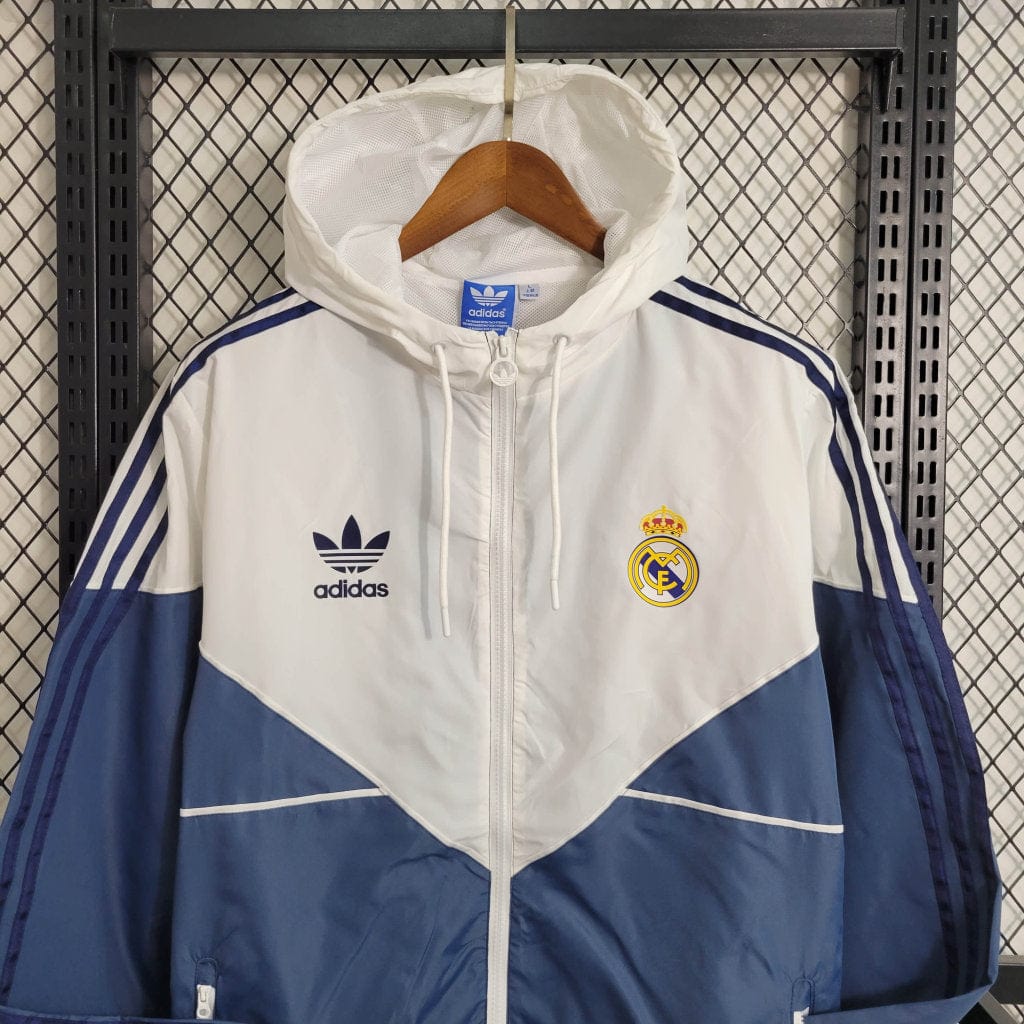 2023/2024 Real Madrid Windbreaker White Blue Soccer Jersey